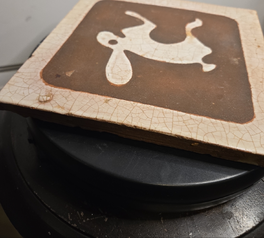 Rabbit Trivet By Arius of Santa Fe Ceramic Rabbit Tile Trivet in Brown and Cream - Picture 5 of 14
